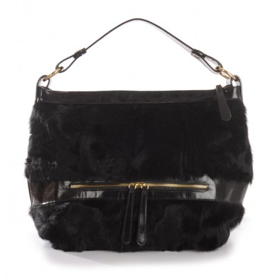 Lamb Fur Shoulder Bag with Leather (Helena)